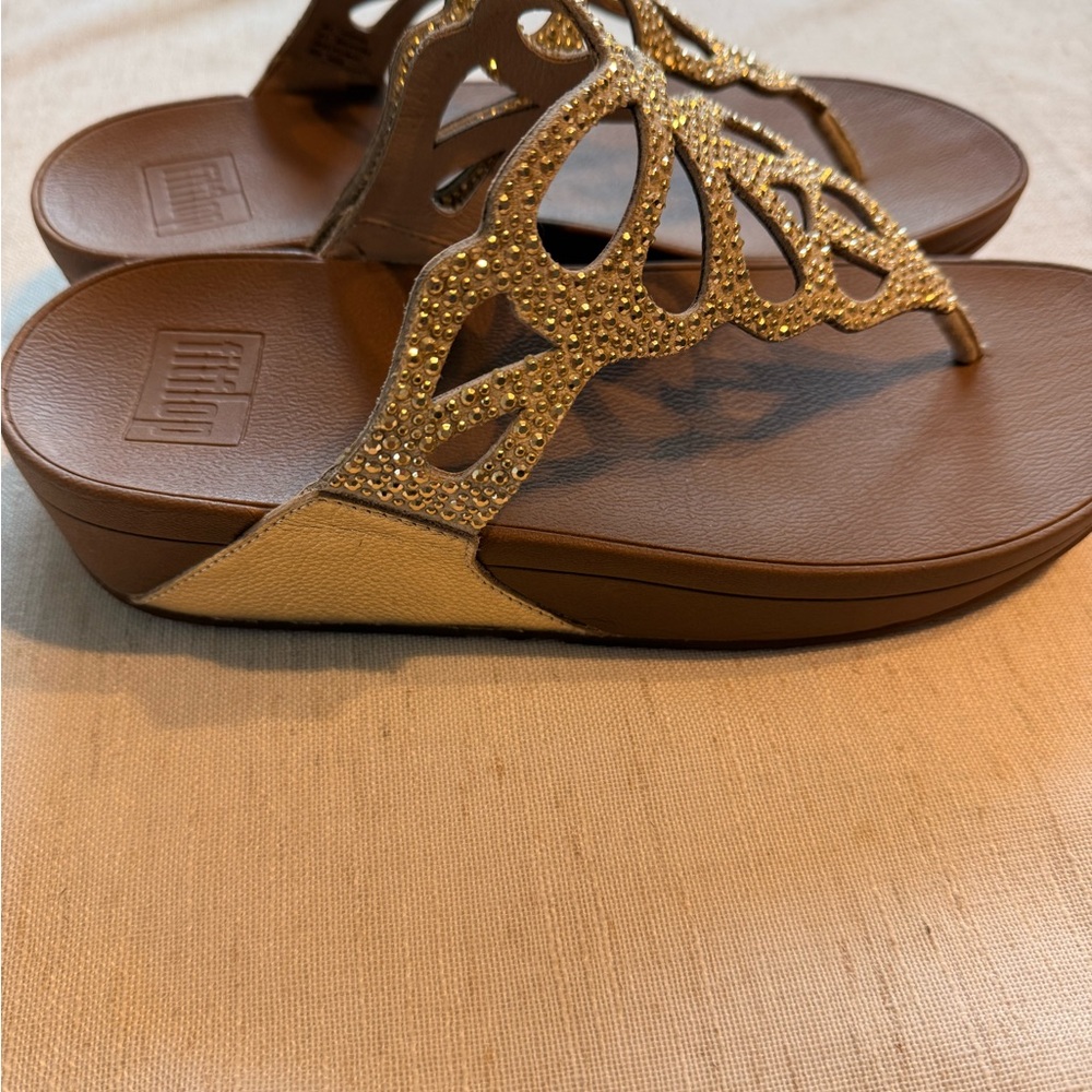 Fitflop Gold Beaded Sandals - Picture 2 of 5